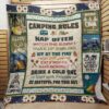 Camping Rules Quilt Blanket  Quilt